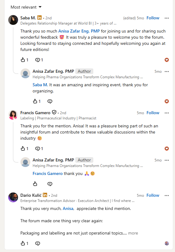 Anisa Zafar comments